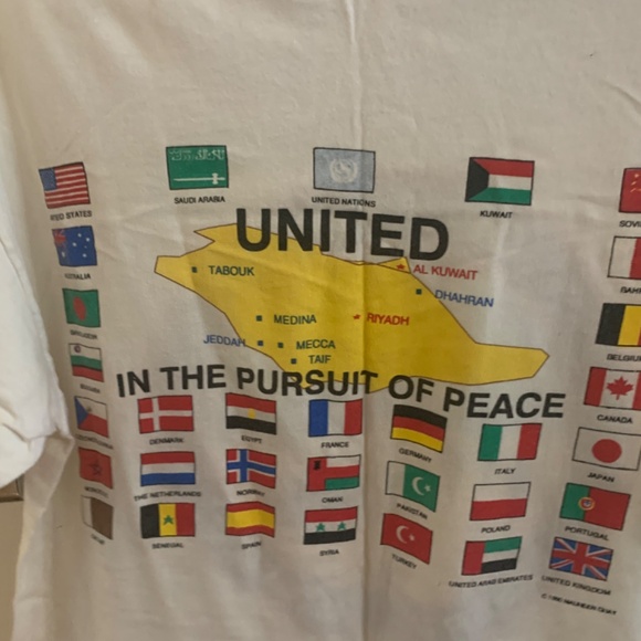 Vintage 1990 DESERT SHIELD T-SHIRT - Mens Size LG 42-44 - Picture 9 of 15